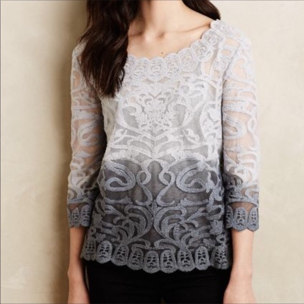 MEADOW RUE from ANTHROPOLOGIE GRADIENT/OMBRÉ SHIRT